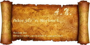 Adorján Norbert névjegykártya